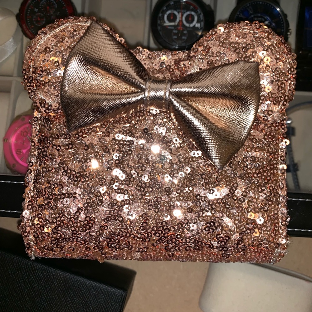Disney loungefly rose gold Minnie wallet